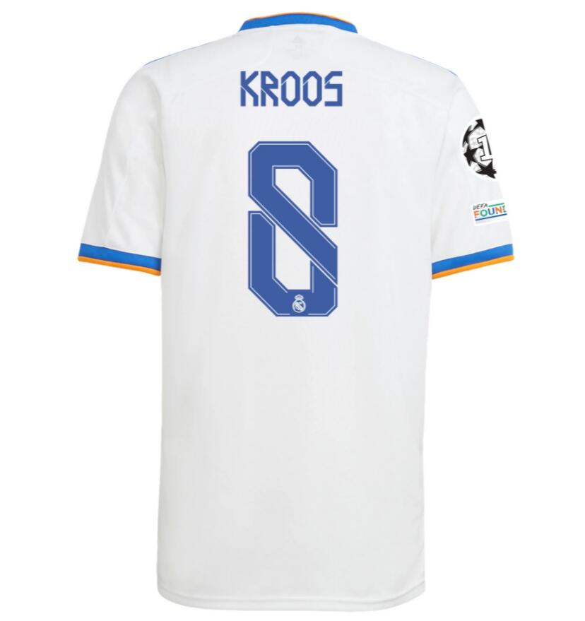 2021/22 Real Madrid Home Kit Soccer Jersey with TONI KROOS 8 printing